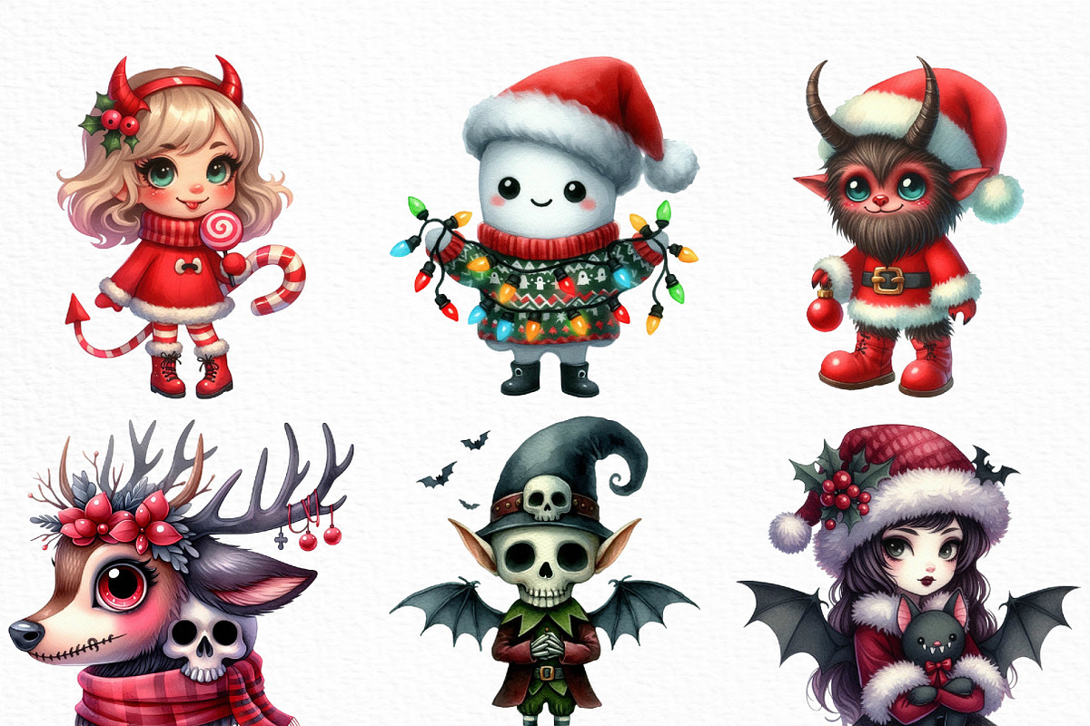 Cute Gothic Christmas Character, an Illustration by Craft Nest (Photo 4 of 6)