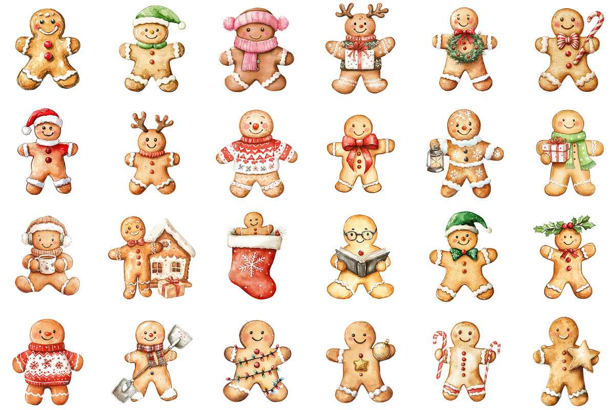 Christmas Gingerbread Man Clipart Bu, an Illustration by Sublimation Artist (Photo 2 of 6)