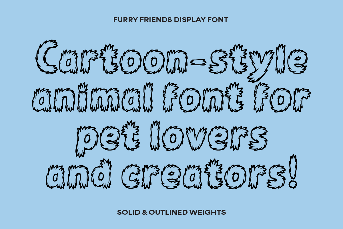 Furry Friends Cartoon Display Font, a Handwritten Font by Sarah Baker (Photo 4 of 8)
