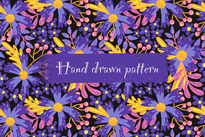 Flower mood seamless pattern