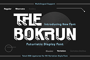 THE BOKRUN | Futuristic Font, a Sans Serif Font by twinstd (Thumbnail 1 of 13)