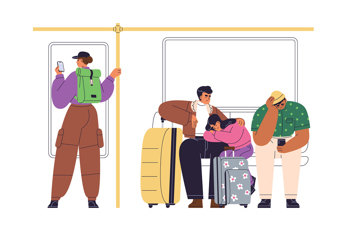 Passengers in subway train set, a Transportation Illustration by Good Studio (Photo 5 of 5)
