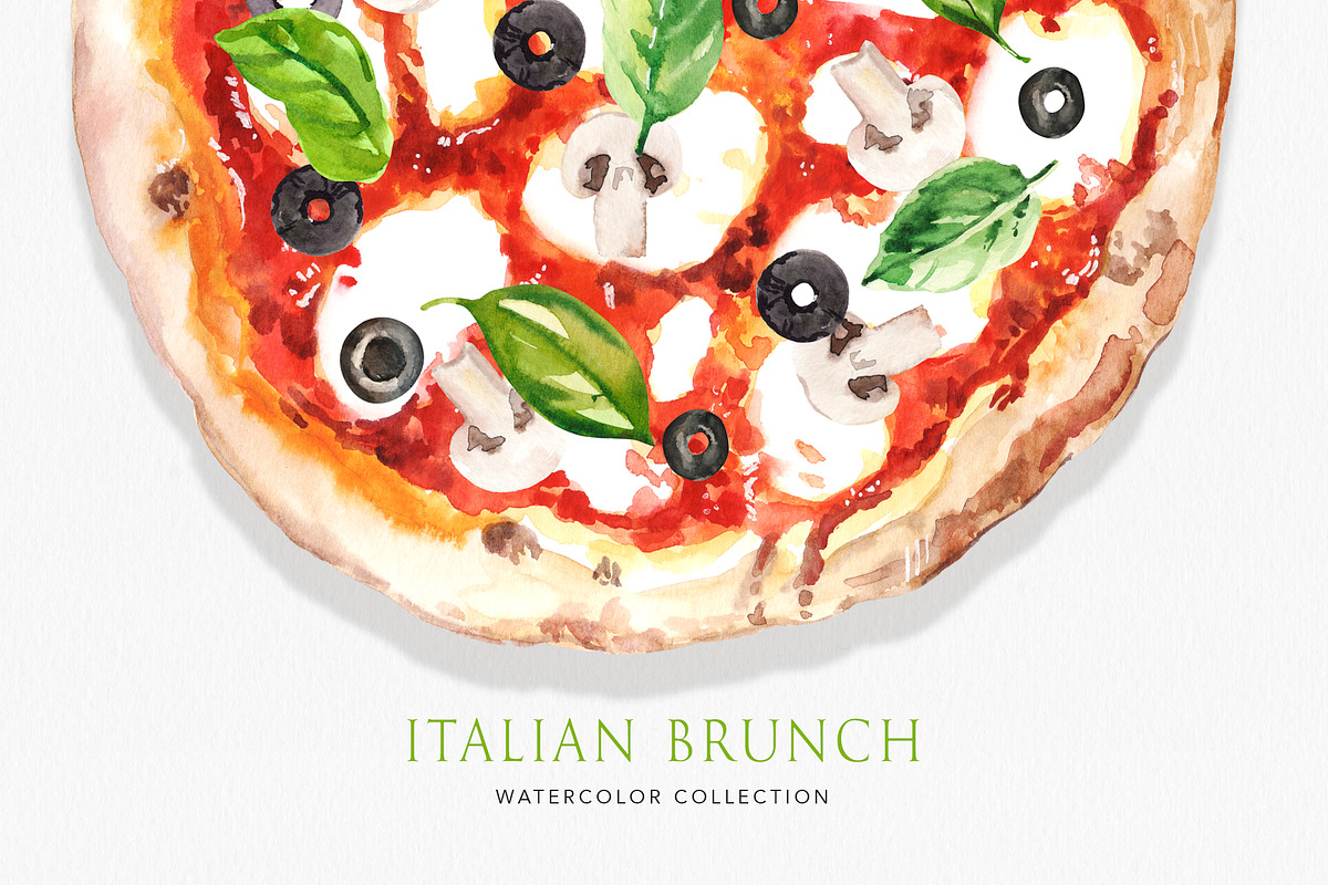 Italian Brunch Watercolor, a Food Illustration by Volha Studio (Photo 11 of 11)