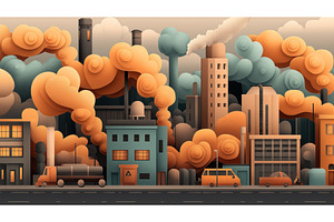 Illustration Of Industrial Cityscape