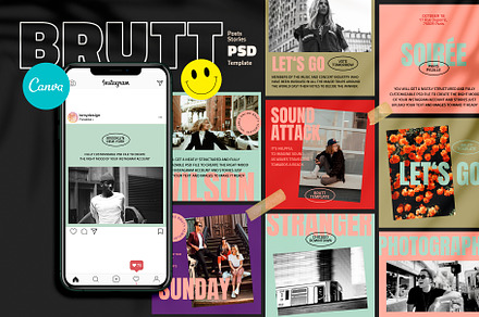 BRUTT - Instagram Branding Template, a Social Media Template by LEROY Design
