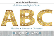 Gold Marquee Digital Clip Art, an Object Graphic by Leska's Digitals (Thumbnail 1 of 3)