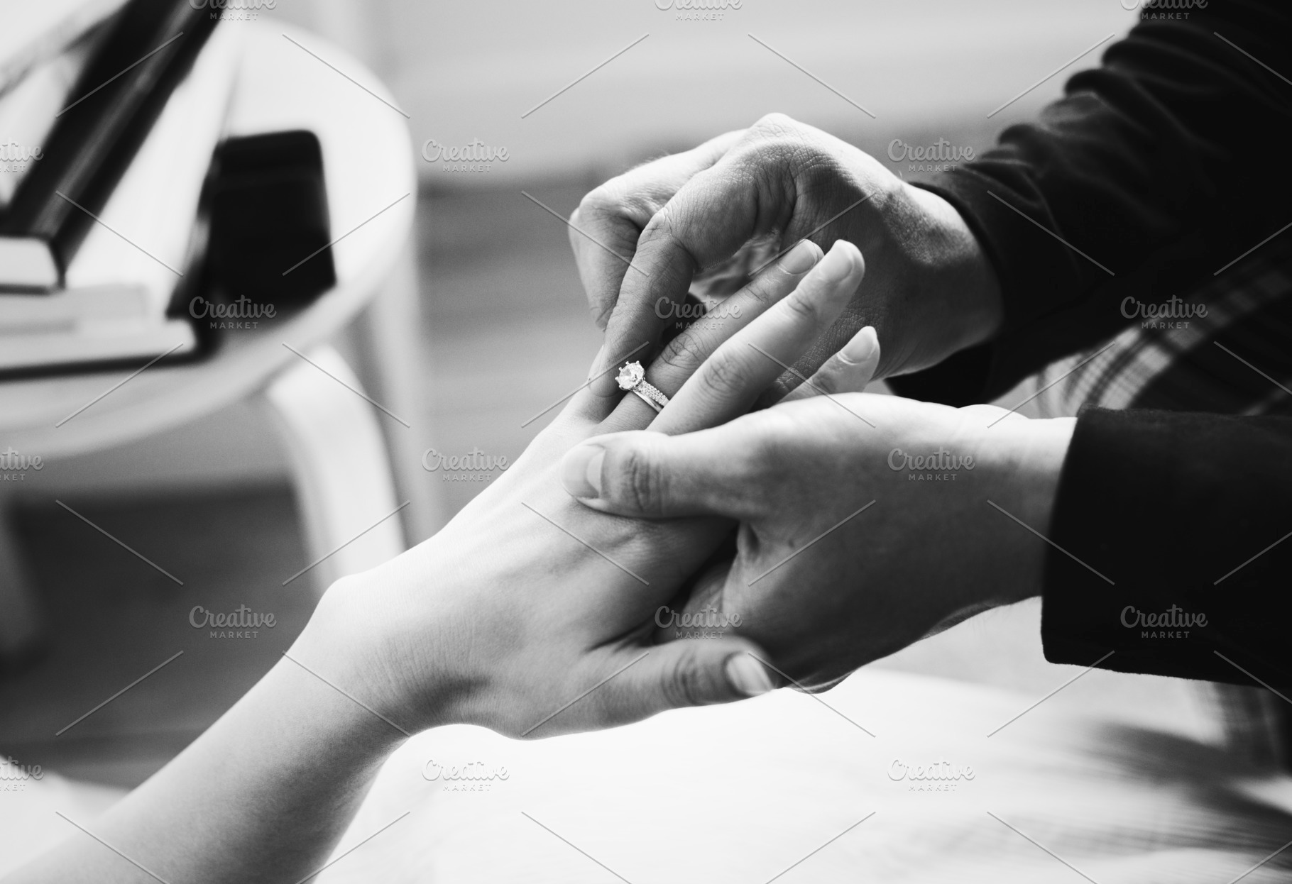 Man proposing to his girlfriend, a Photo by rawpixel