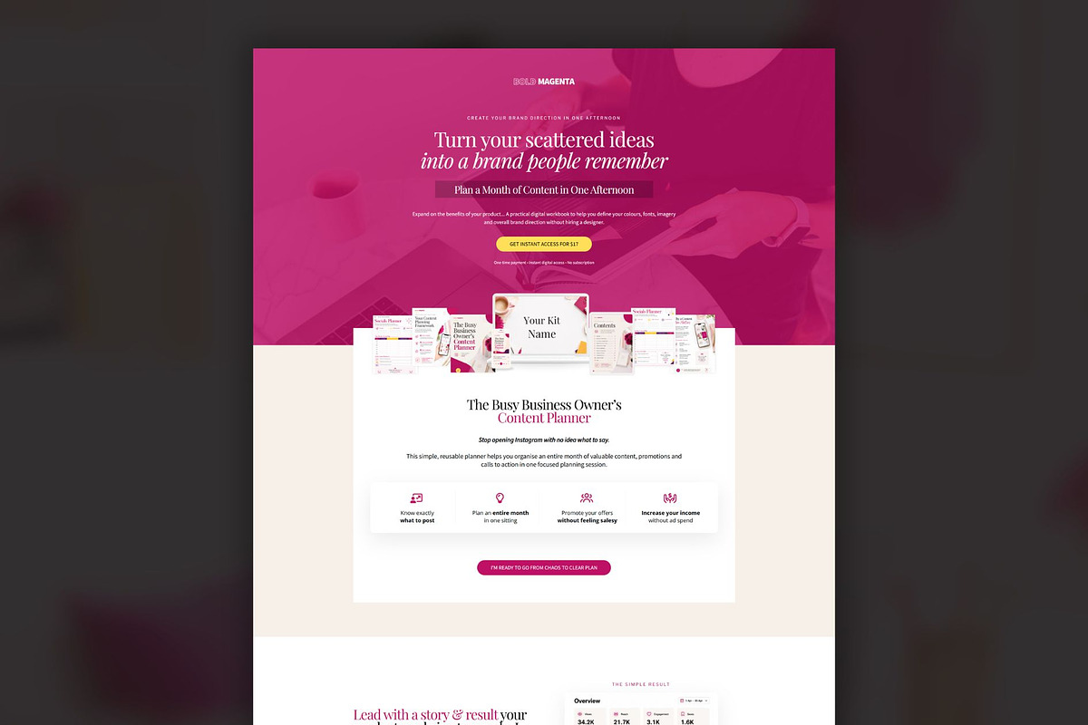 Systeme.io Bold Magenta Mini Offer, a Landing Page Template by Hayley's Digital Hub (Photo 9 of 11)