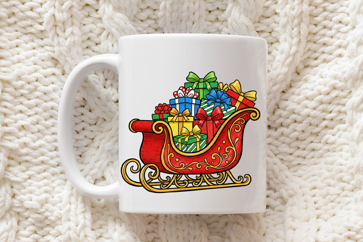 Santa Sleigh with presents PNG, an Illustration by Libby Wishes (Photo 6 of 6)