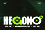 Kegono - Modern Retro Condensed Font, a Sans Serif Font by QR Design Studio (Thumbnail 1 of 15)