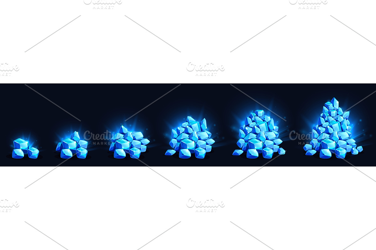 Gemstone crystals growing pile game, an Illustration by art PVP - market