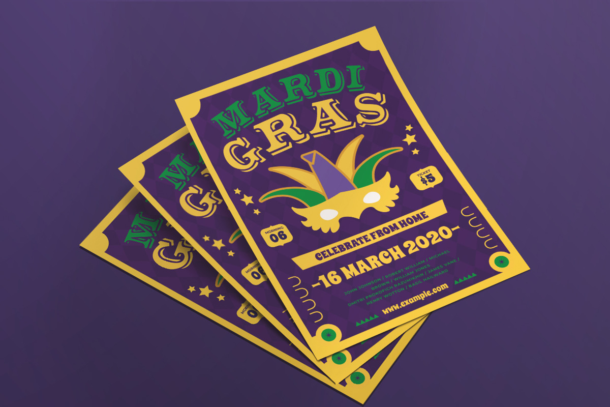 Modern Mardigras Event Flyer, a Flyer Template by Tokosatsu (Photo 1 of 3)