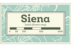 Siena Italy City Map In Retro Style.