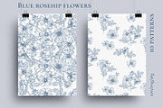 Blue rosehip flowers, a Decorative Illustration by LanaDzi (Thumbnail 4 of 12)
