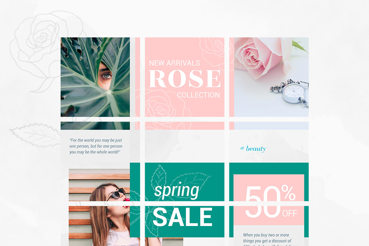 Instagram Puzzle Template - Rose, a Social Media Template by Kalash (Photo 2 of 5)