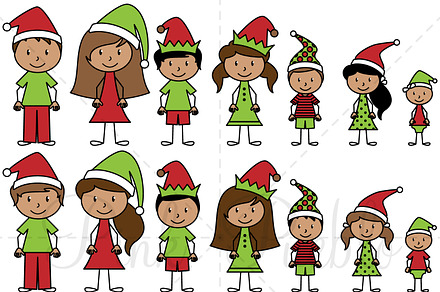 Christmas Stick Figure Clipart