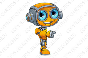 Robot Mascot Cartoon Cute Fun Alien, an Illustration by Christos Georghiou