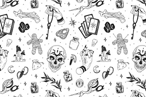 Witchcraft seamless pattern, a Pattern Graphic by Good Studio