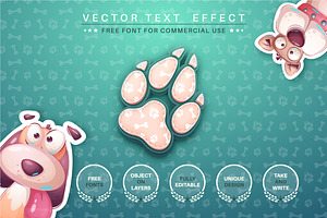 Puppy Footprint - Editable Text Effe