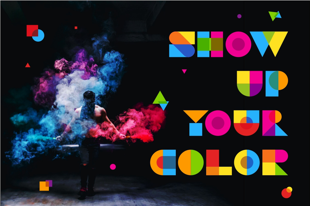 Garis Lengkung - Colorful Font preview 6