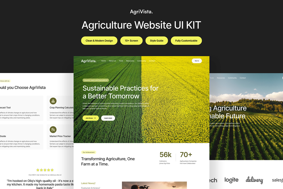 Agriculture Website UI KIT, an UI Kit Template by Ahmed Rubel (Photo 2 of 6)