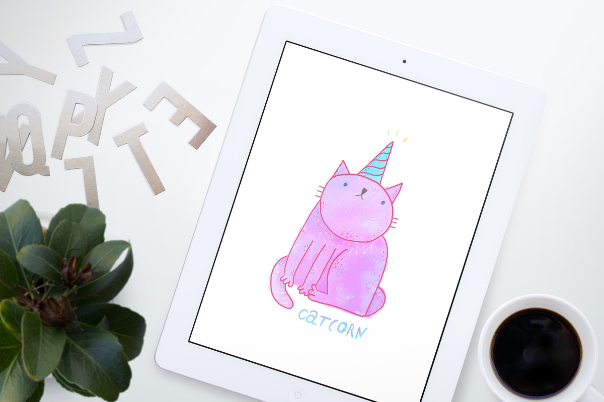 Cute Unicorn Cat, an Illustration by iliveinoctober (Photo 3 of 3)