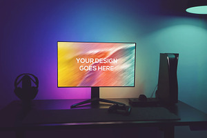 Gamer Console Setup Mockup #15