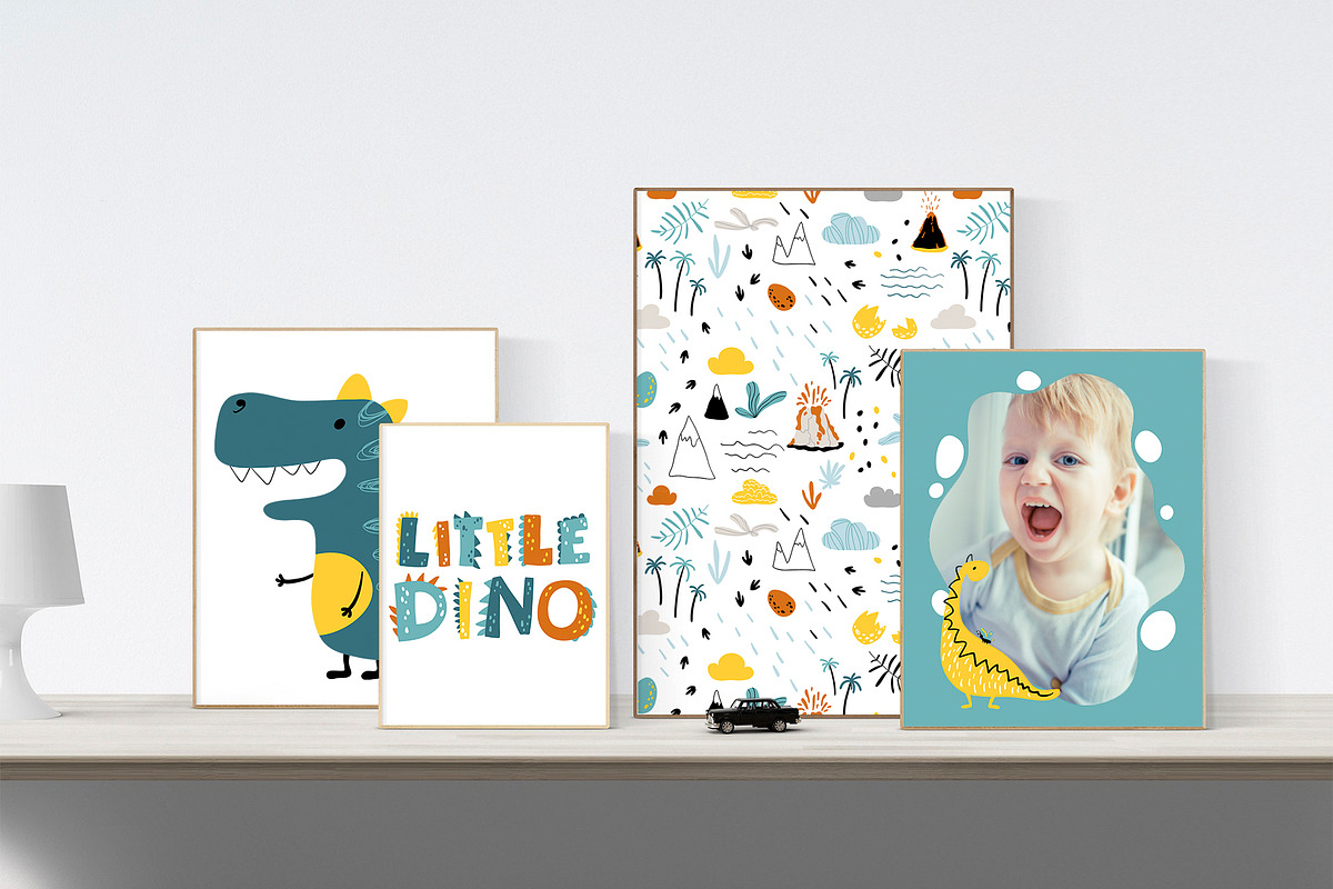 Dino set. Kids print & patterns, an Animal Illustration by Svitlana Kharchuk (Photo 5 of 13)