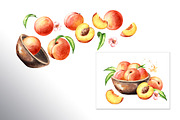 Honey Peaches. Original Watercolor, a Food Illustration by Daria Ustiugova (Thumbnail 10 of 21)