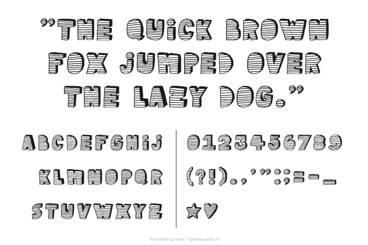 Stripe 3D handmade Font preview 2