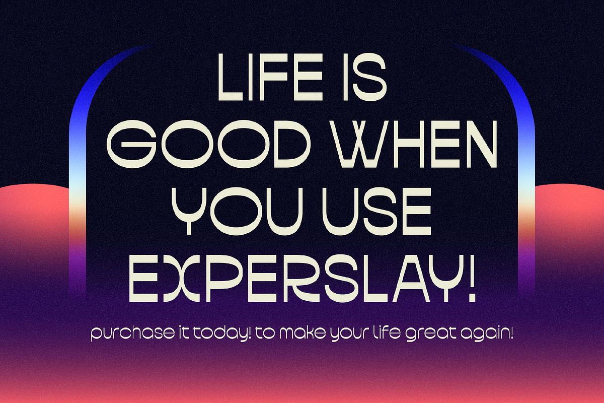 Experslay, a Sans Serif Font by graphicook (Photo 9 of 10)