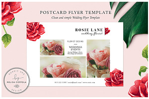 Red Roses Postcard Flyer Template