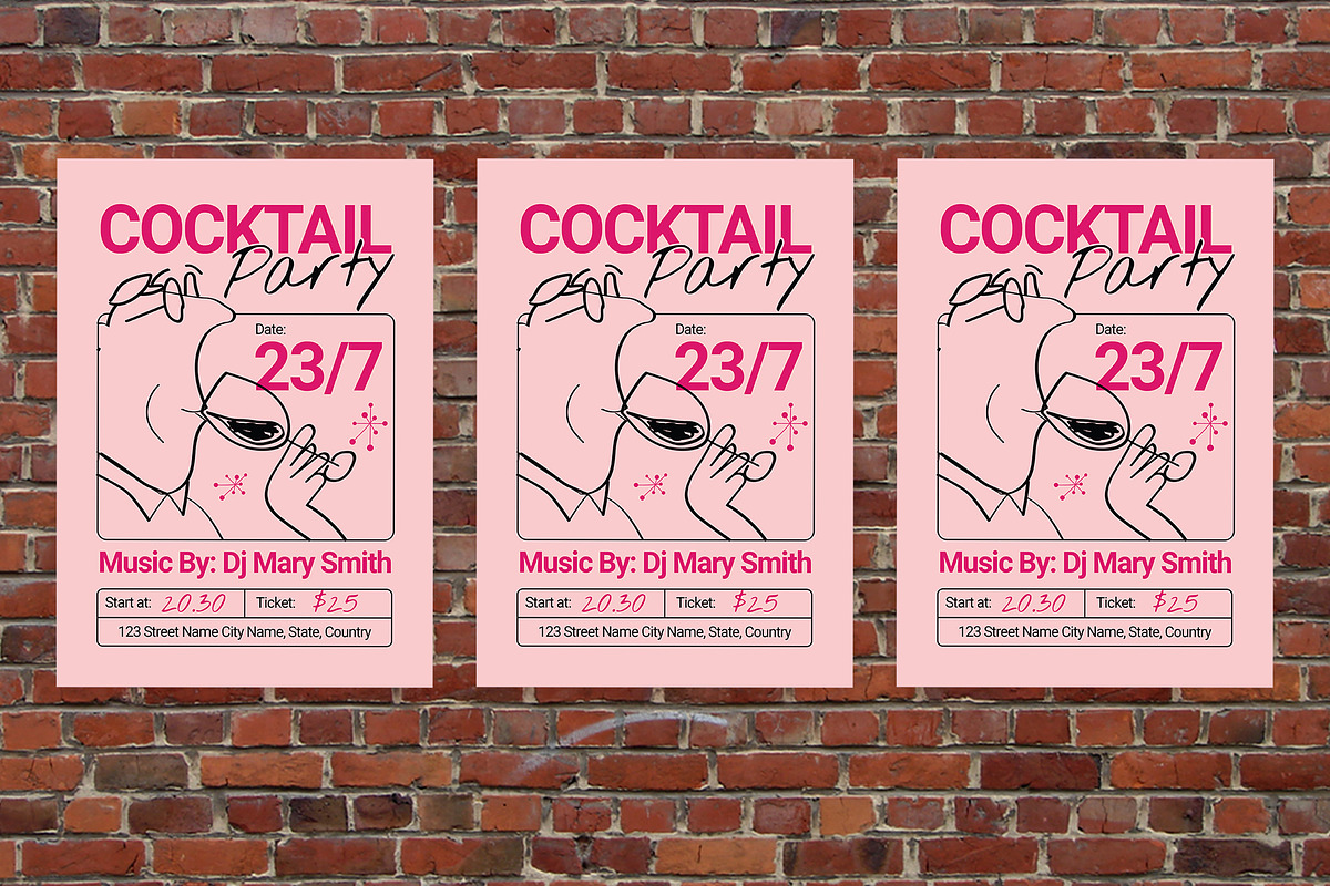 Cocktail Party Flyer, a Flyer Template by Aiyari Graphic (Photo 3 of 3)