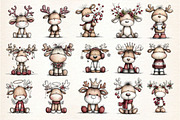Whimsical Christmas Reindeer Clipart, an Illustration by Dream Creation (Thumbnail 7 of 7)