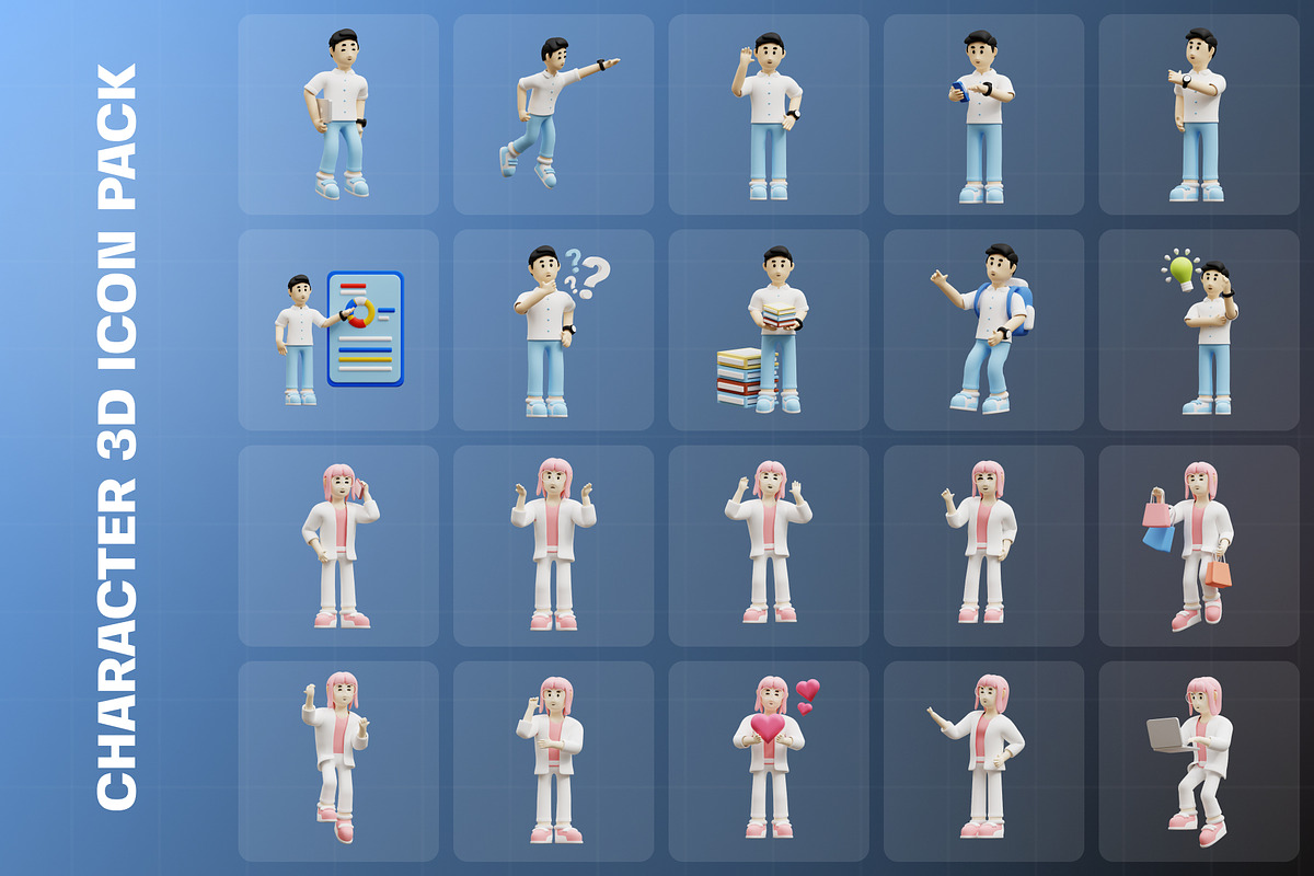 Character Icon 3D Illustration, a Characters & Person 3D Model by Tempcraft (Photo 3 of 5)