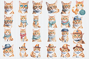 Watercolor Orange Cat Clipart, an Animal Illustration by Crafts of The Moon (Thumbnail 4 of 4)