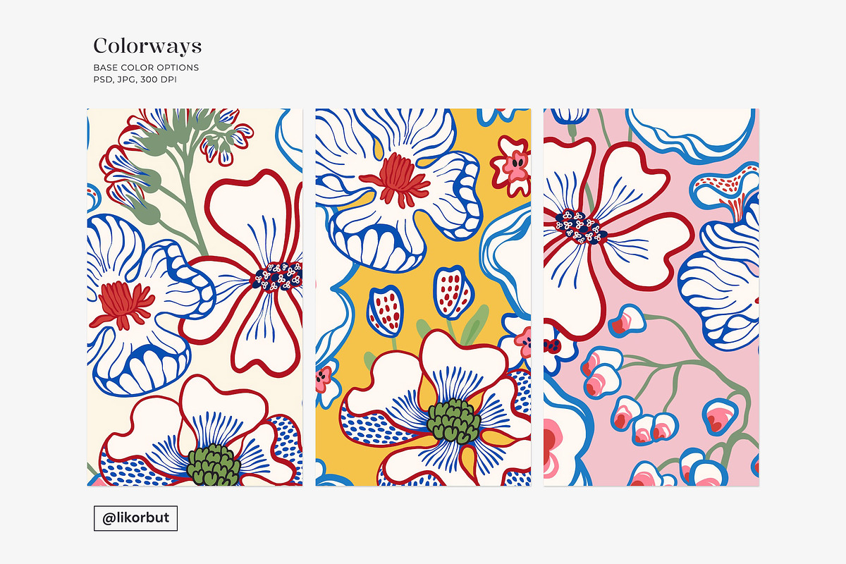 Mediterranean Bold Flower Pattern, a Pattern Graphic by likorbut (Photo 10 of 13)