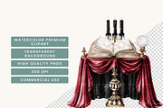 Watercolor Halloween Dark Circus, an Object Illustration by BusyDaydesign (Thumbnail 7 of 9)