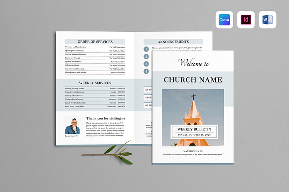 Church Bulletin | Canva, Word, Indd preview 6