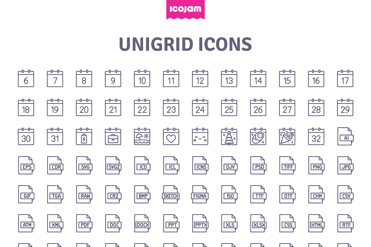 3552 Unigrid icons, an Outline Icon by Icojam store (Photo 14 of 14)