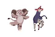 Funny animals dancing set, cards, an Animal Illustration by PaperTrident (Thumbnail 2 of 13)