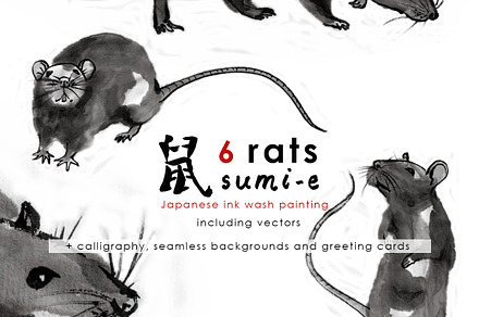 Rats Sumi-e
