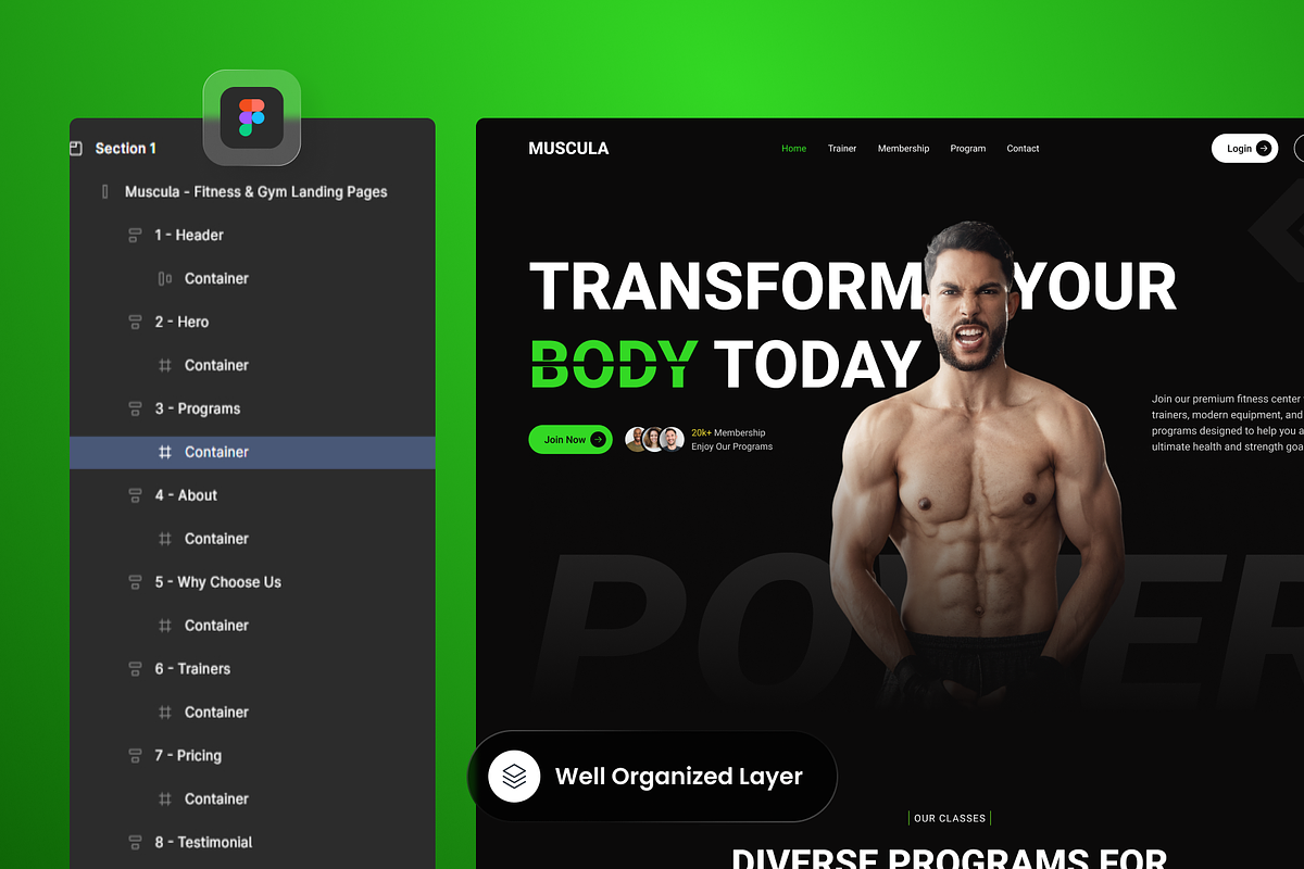 Muscula - Fitness & Gym Landing Page preview 2