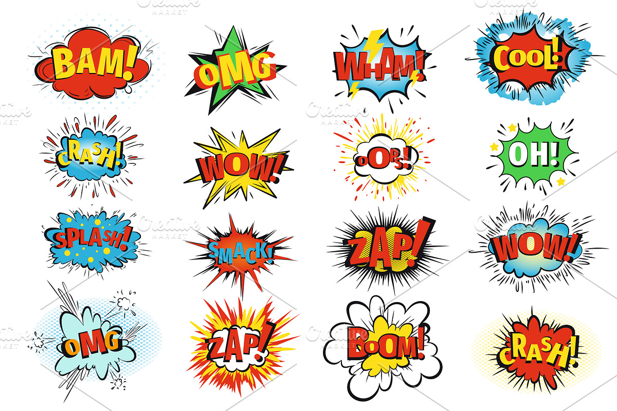 Comic Speech Bubbles, an Object Illustration by alexdndz
