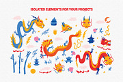 Asian Dragons | Cliparts, Patterns, an Animal Illustration by Felizabeth Design (Thumbnail 5 of 13)
