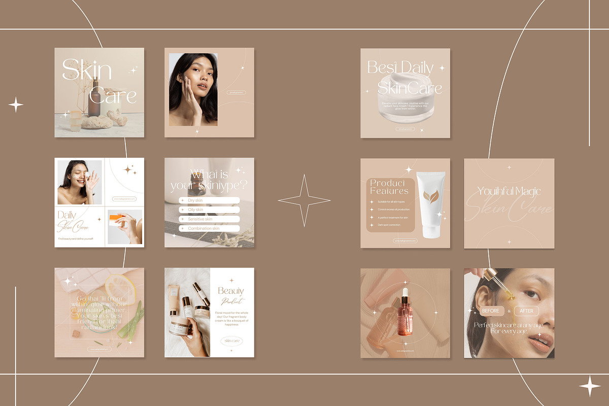Beauty Magic Social Media Kit _Canva, a Social Media Template by ElladesignCo (Photo 3 of 7)