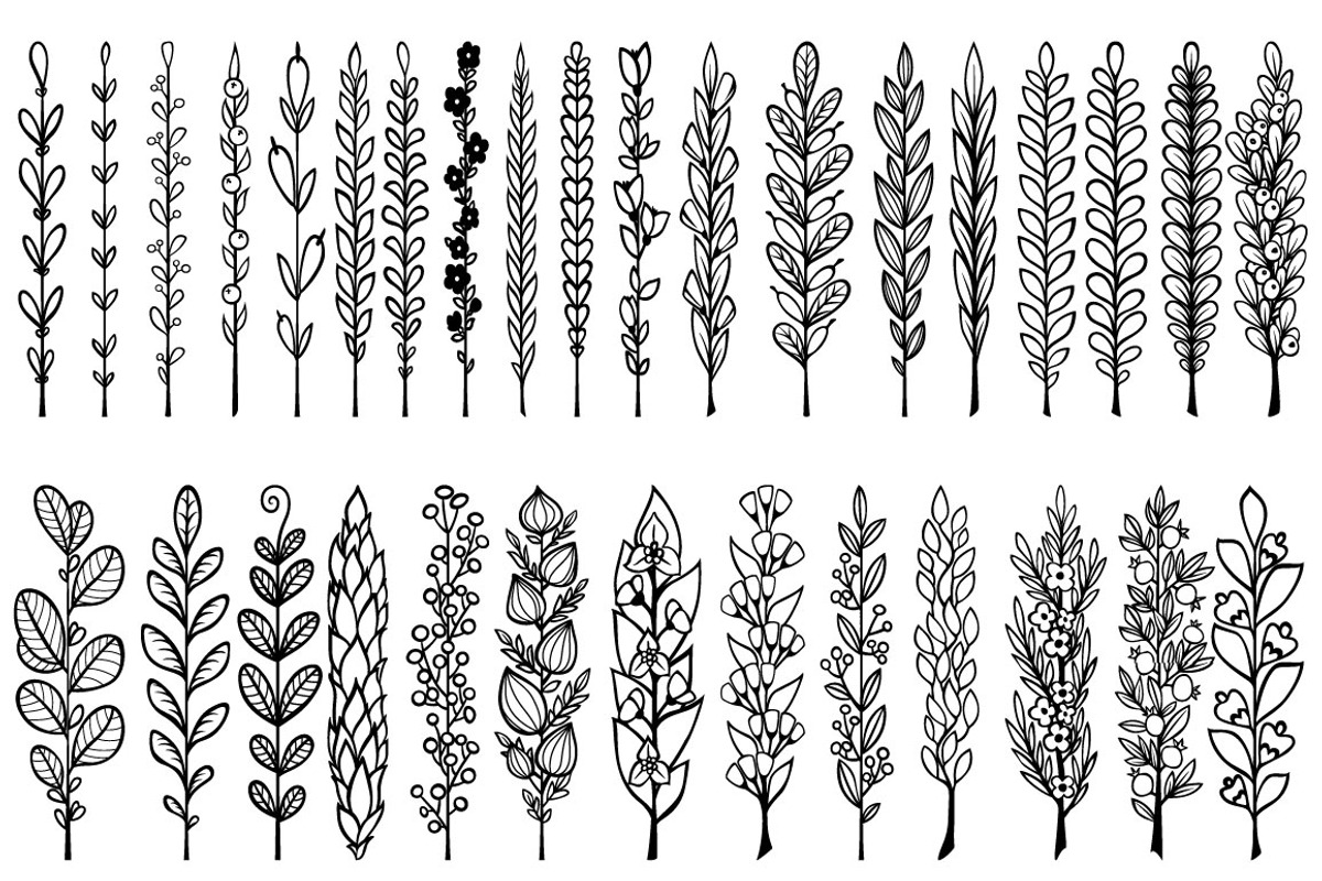 Grass&Leafs AdobeIllustrator brushes, a Brush Add-On by SHMEL_Studio (Photo 2 of 4)