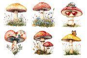 Cottagecore Retro Mushroom Clipart, an Illustration by Daily.Designs (Thumbnail 3 of 5)