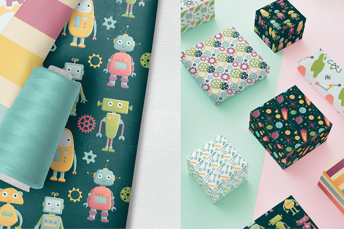 CUTE ROBOTS hand drawn clipart set, an Animal Illustration by Alina Mubarak (Photo 11 of 11)
