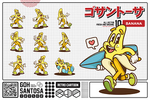 Banana Cute Retro Cartoon